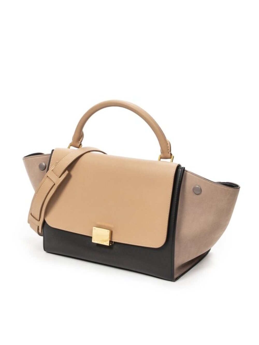 Celine Micro Luggage Light Brown Gray Calfskin Leather Messenger Bag - Picture 2 of 10